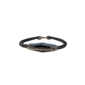 H-D Vintage Enamel B&S Leather Bracelet
