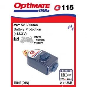 12V DIN - Dobbel USB lader 3300MA - rett