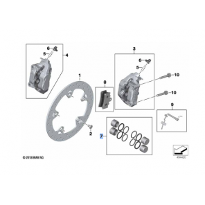 Set of brake pistons with seals