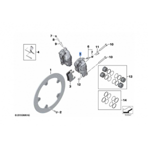 Brake caliper, left  gold
